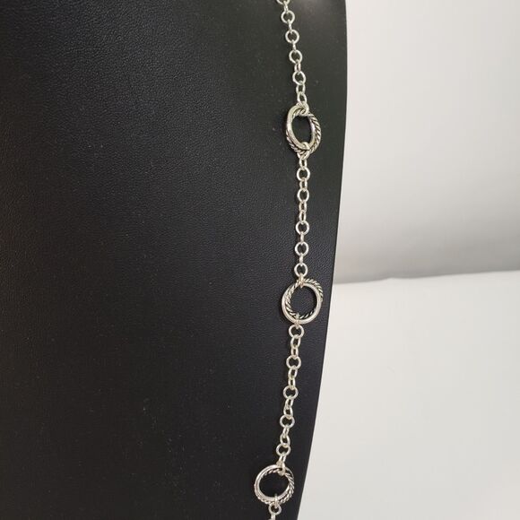 Vintage Ralph Lauren Silver Tone Long 36" Chain Necklace Signed Round Links - Picture 2 of 5